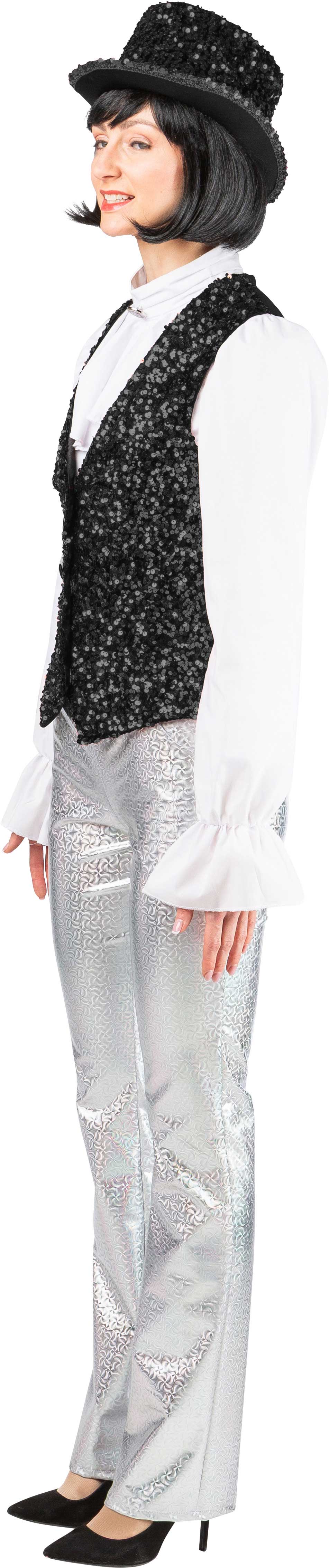 Gilet à paillettes pour femme, noir