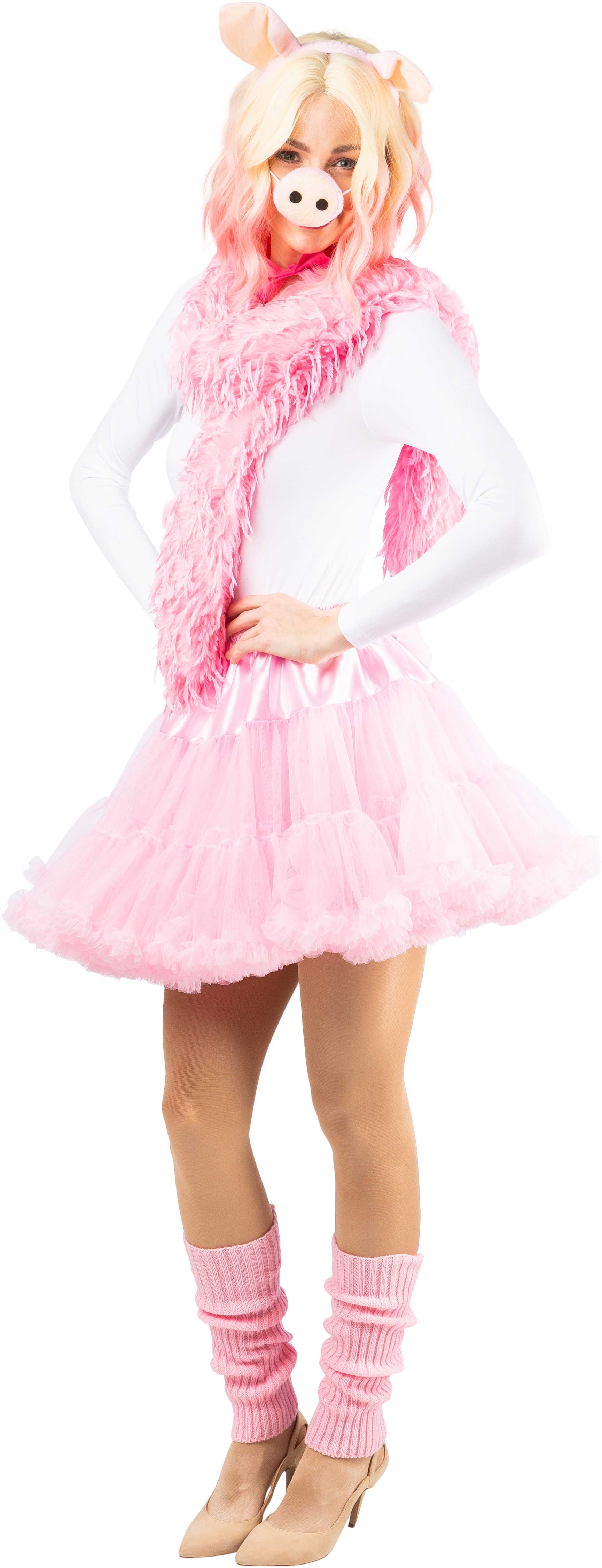 Leg warmers, knitted, 40cm, rose