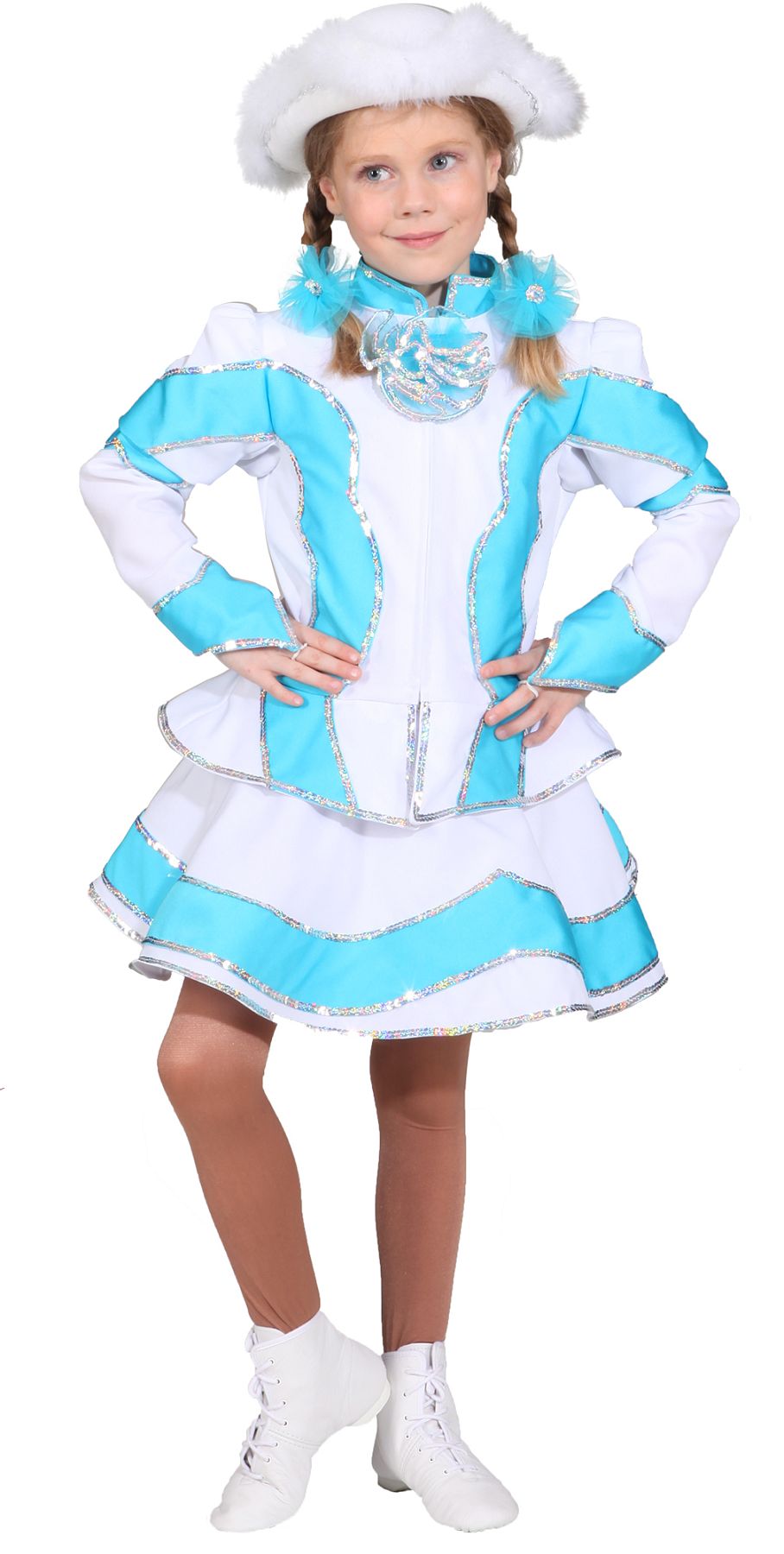 Costume d'étincelle turquoise-blanc