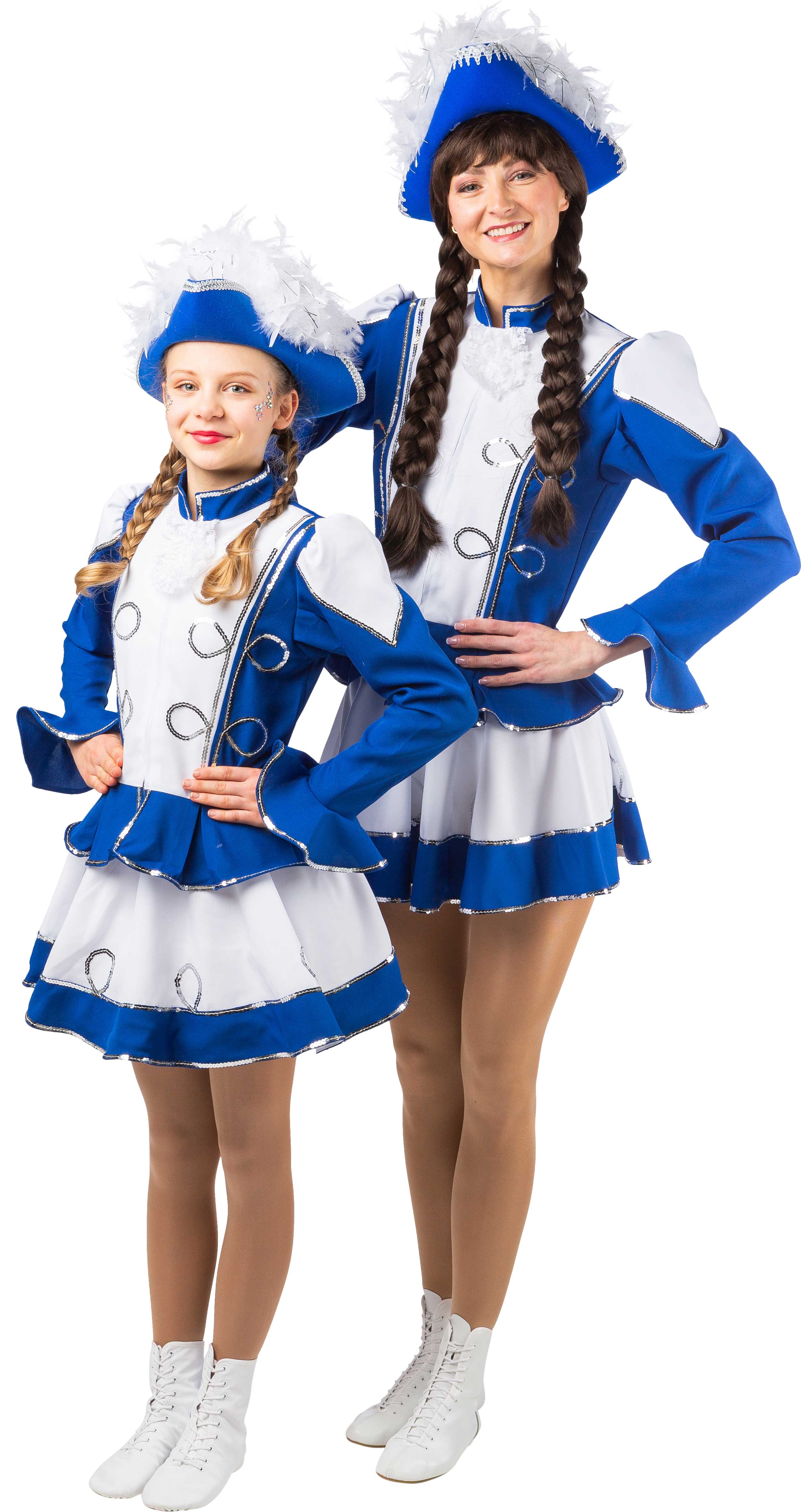 Sparkl costume, blue-white with silver trim