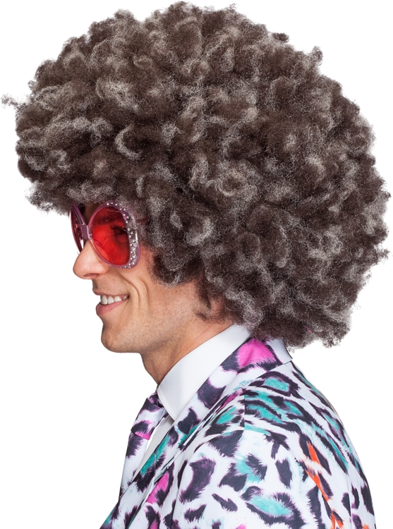 Afro wig, brown-black mottled