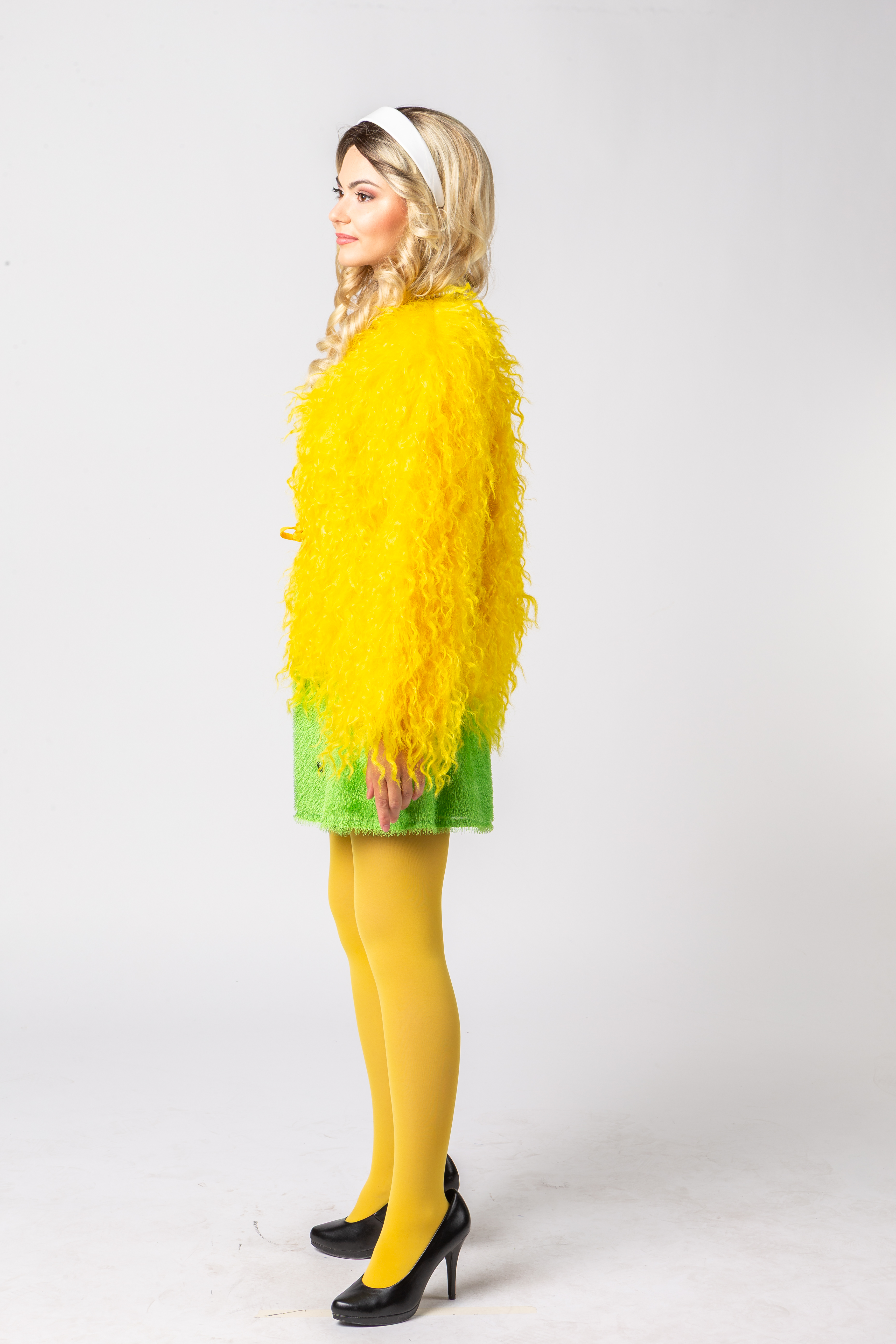 Veste hirsute, jaune