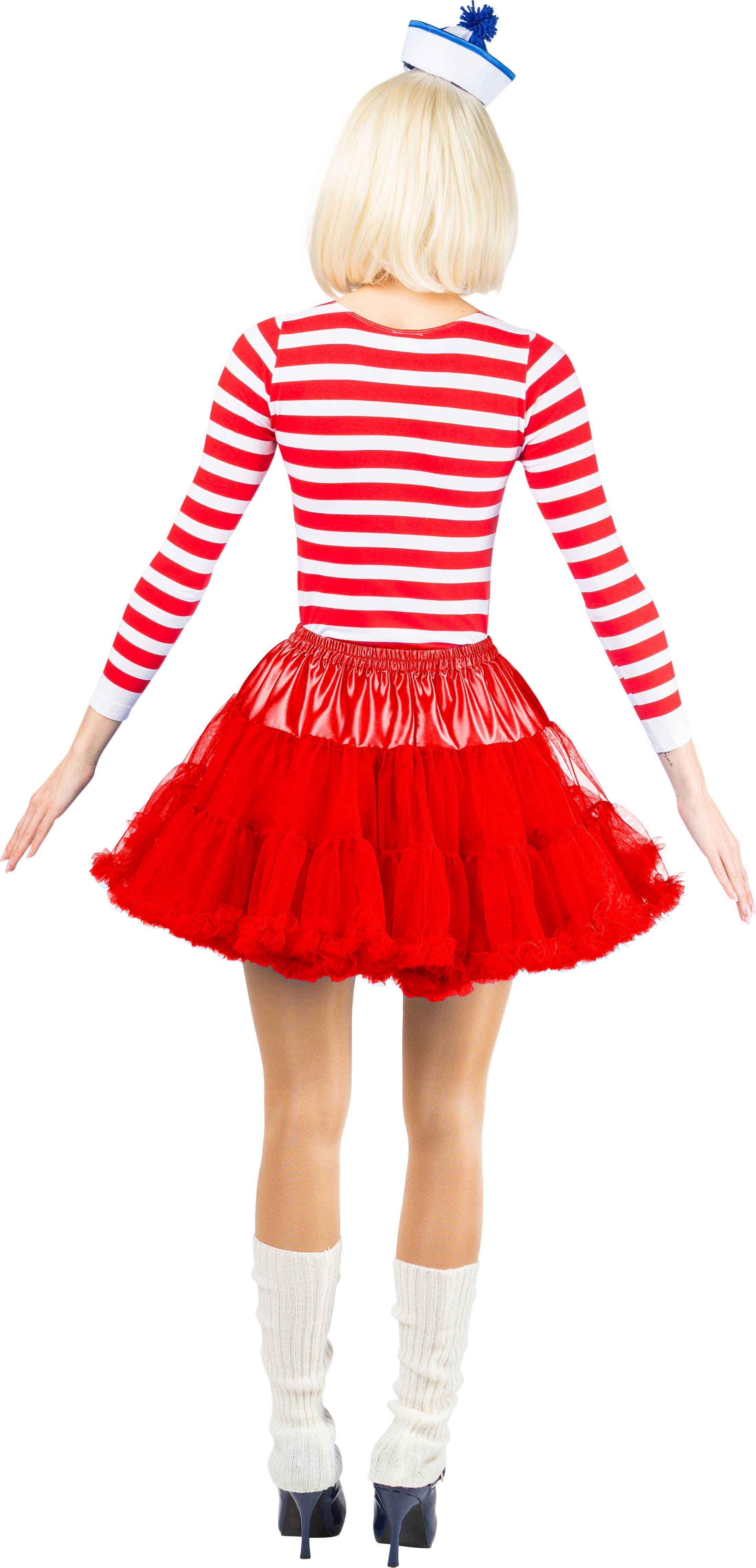 Short tutu with a frill, red