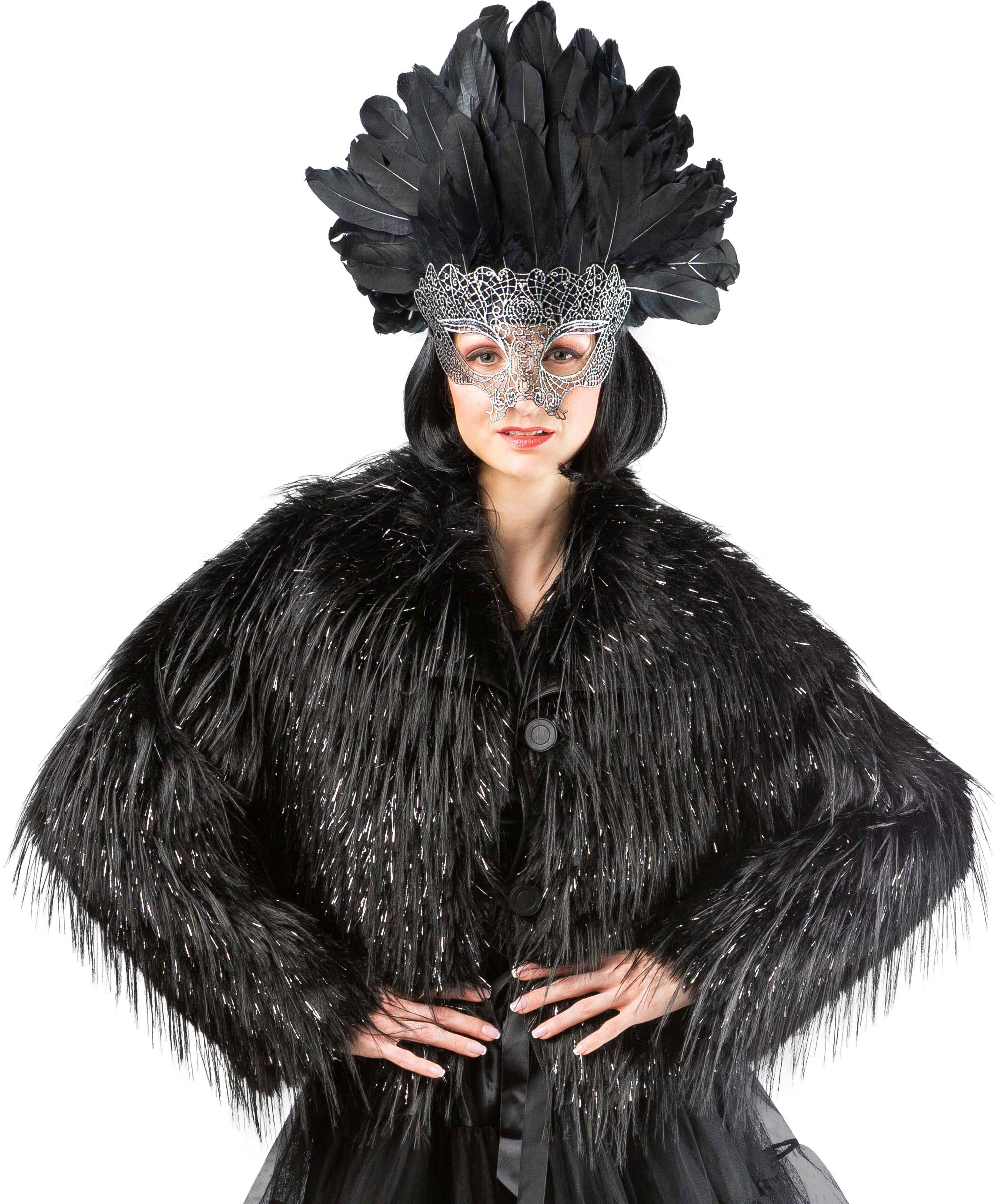 Veste en fourrure Oppulent à lurex argenté