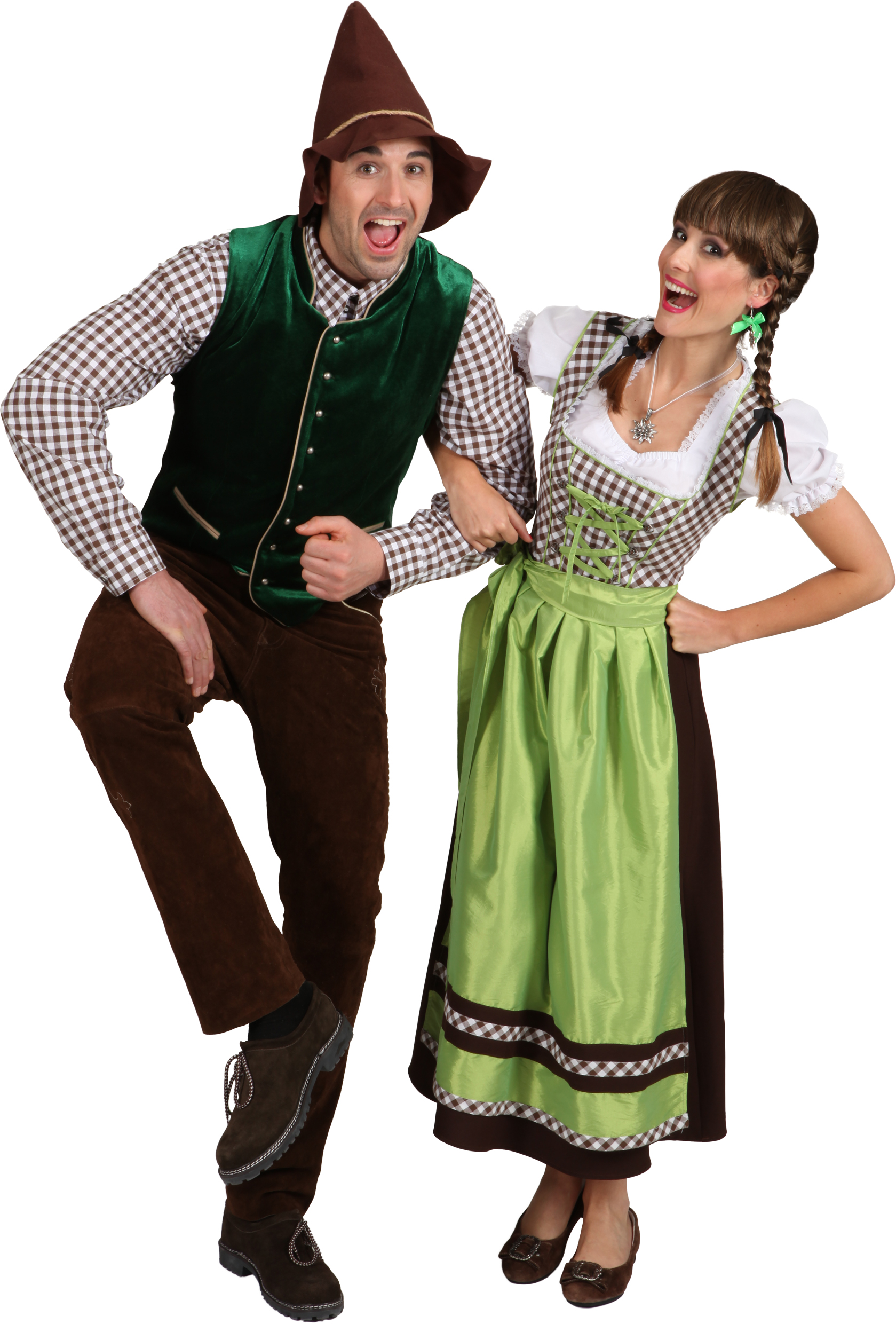 Robe bavaroise tradionel ''Dirndl'', marron-vert