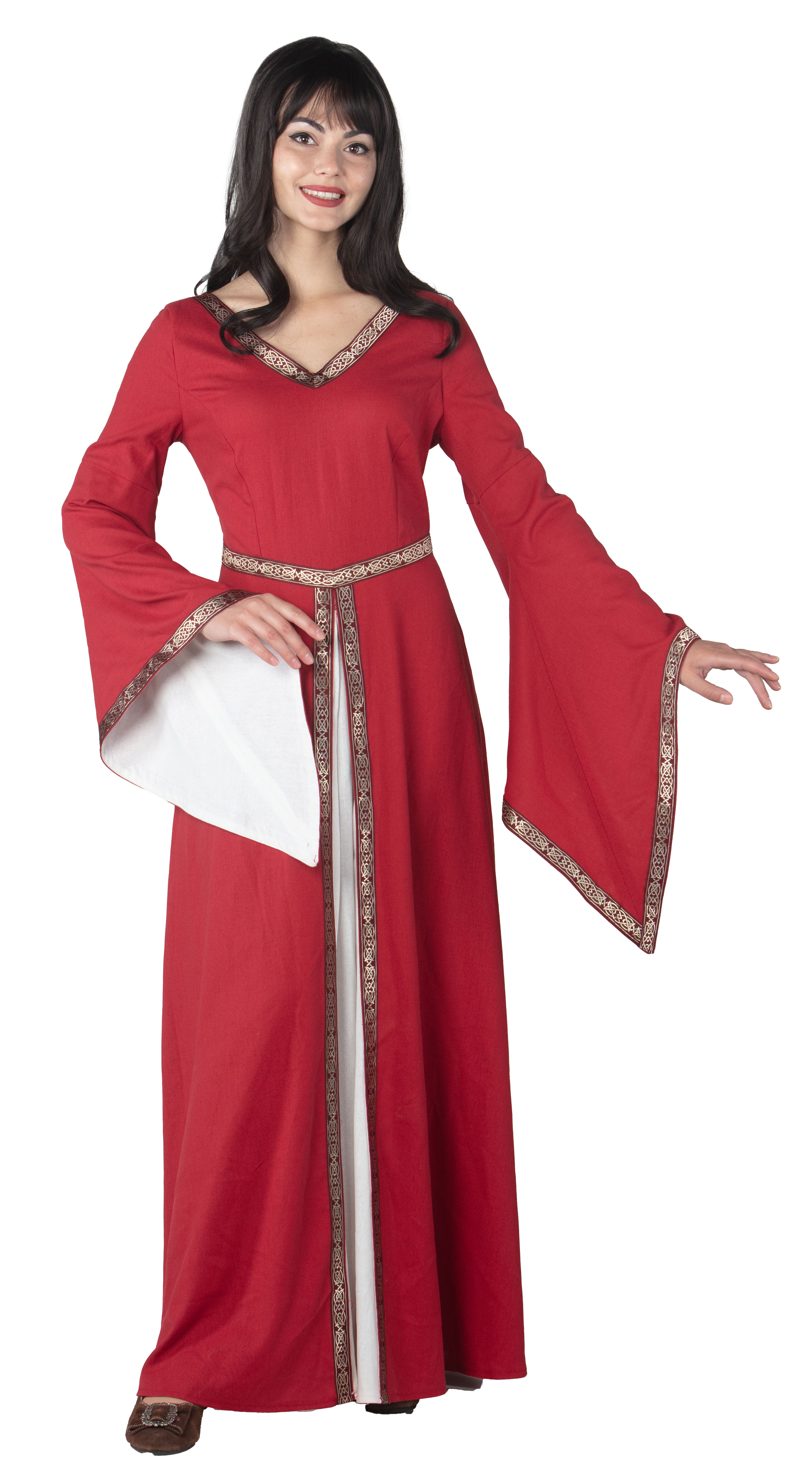 Mittelalterliche Magd, weinrot