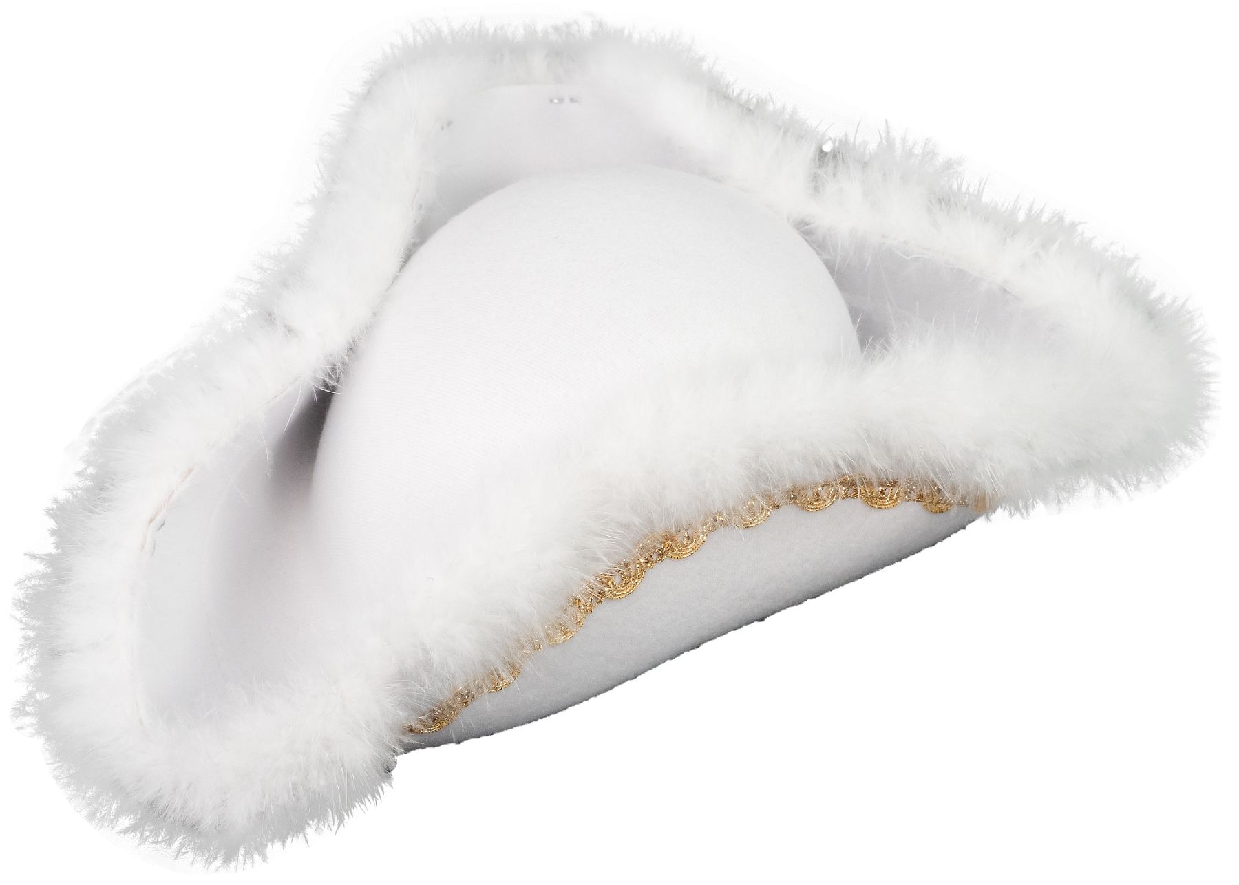Chapeau à étincelles blanc à bordure dorée 