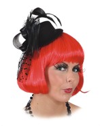 Mini hat black with tulle