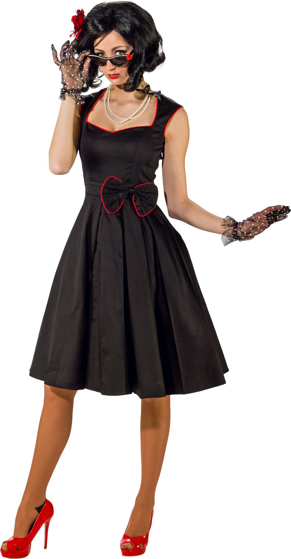 Dress Rockabilly black with bow