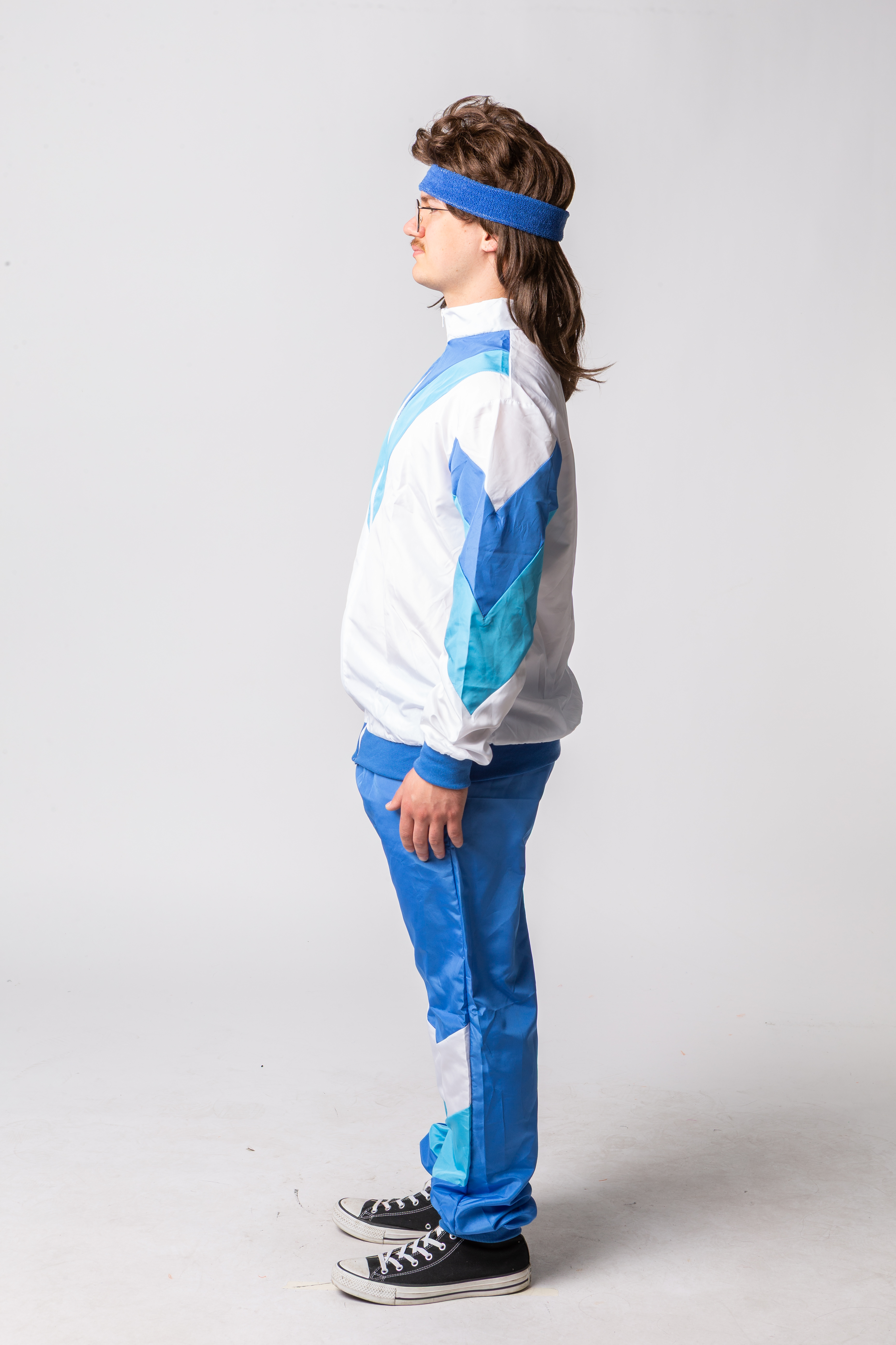 Jogging suit white-blue