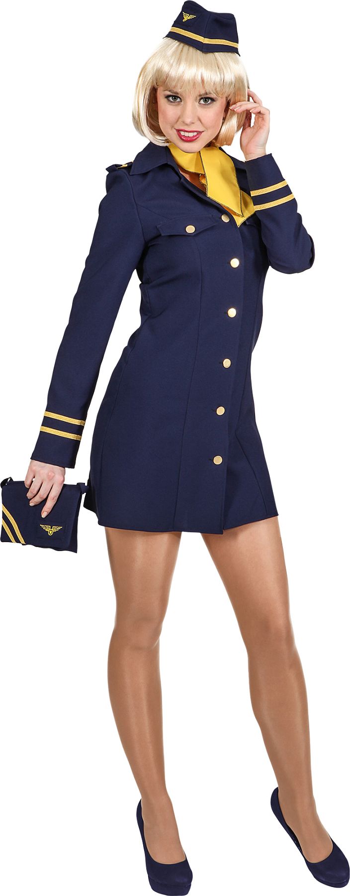 Stewardess, blue