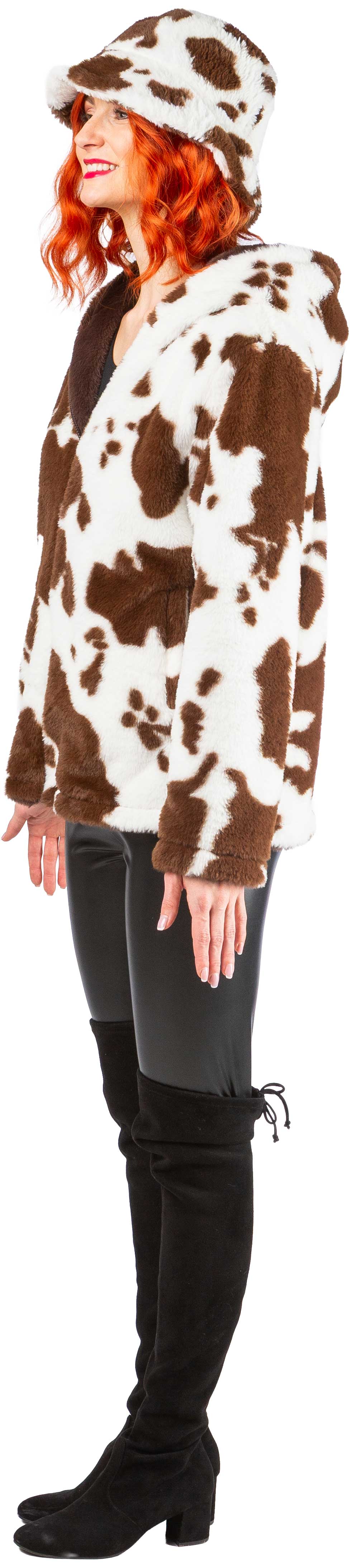 Veste réversible vache, marron/blanc