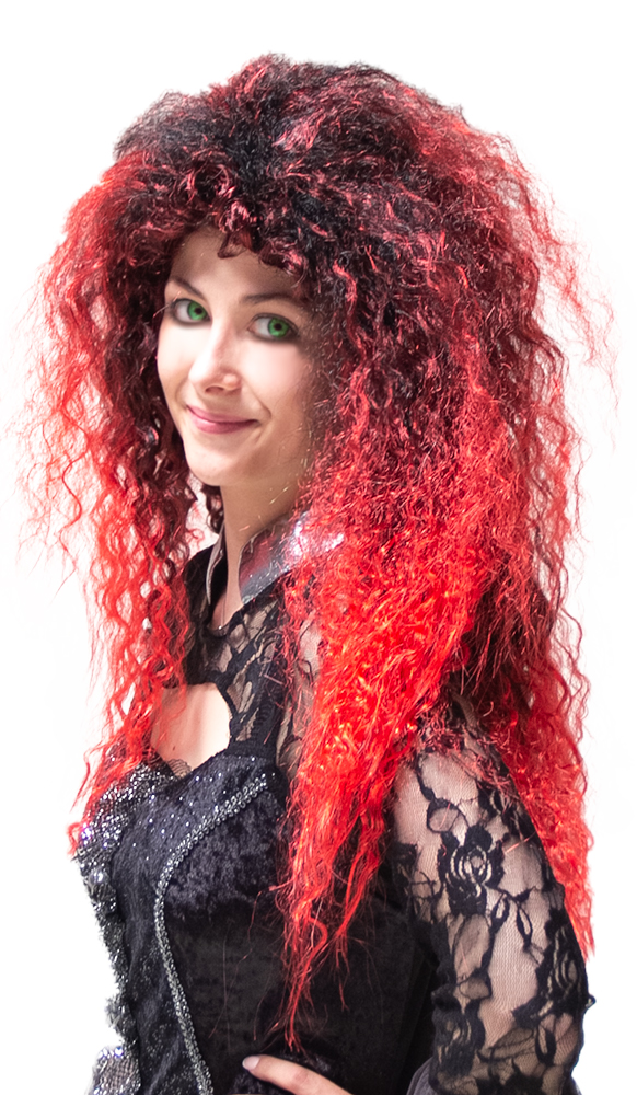 Hexe Walburga, rot-schwarz 