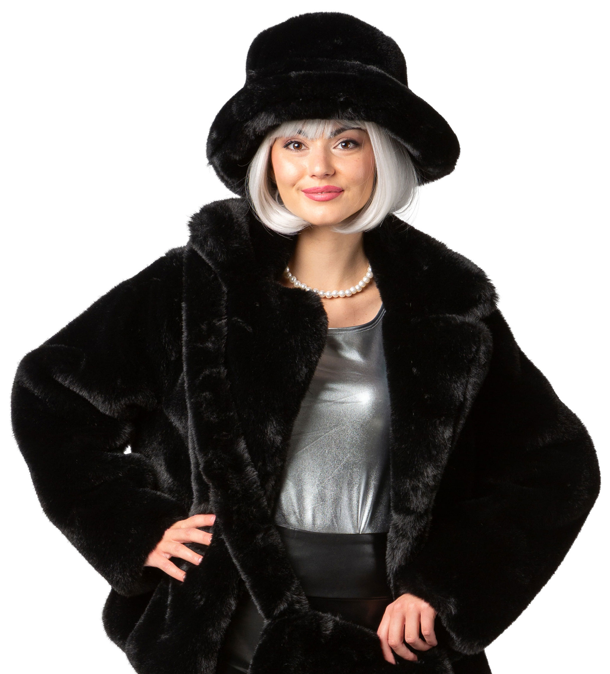 Casquette de pêcheur peluche, noir