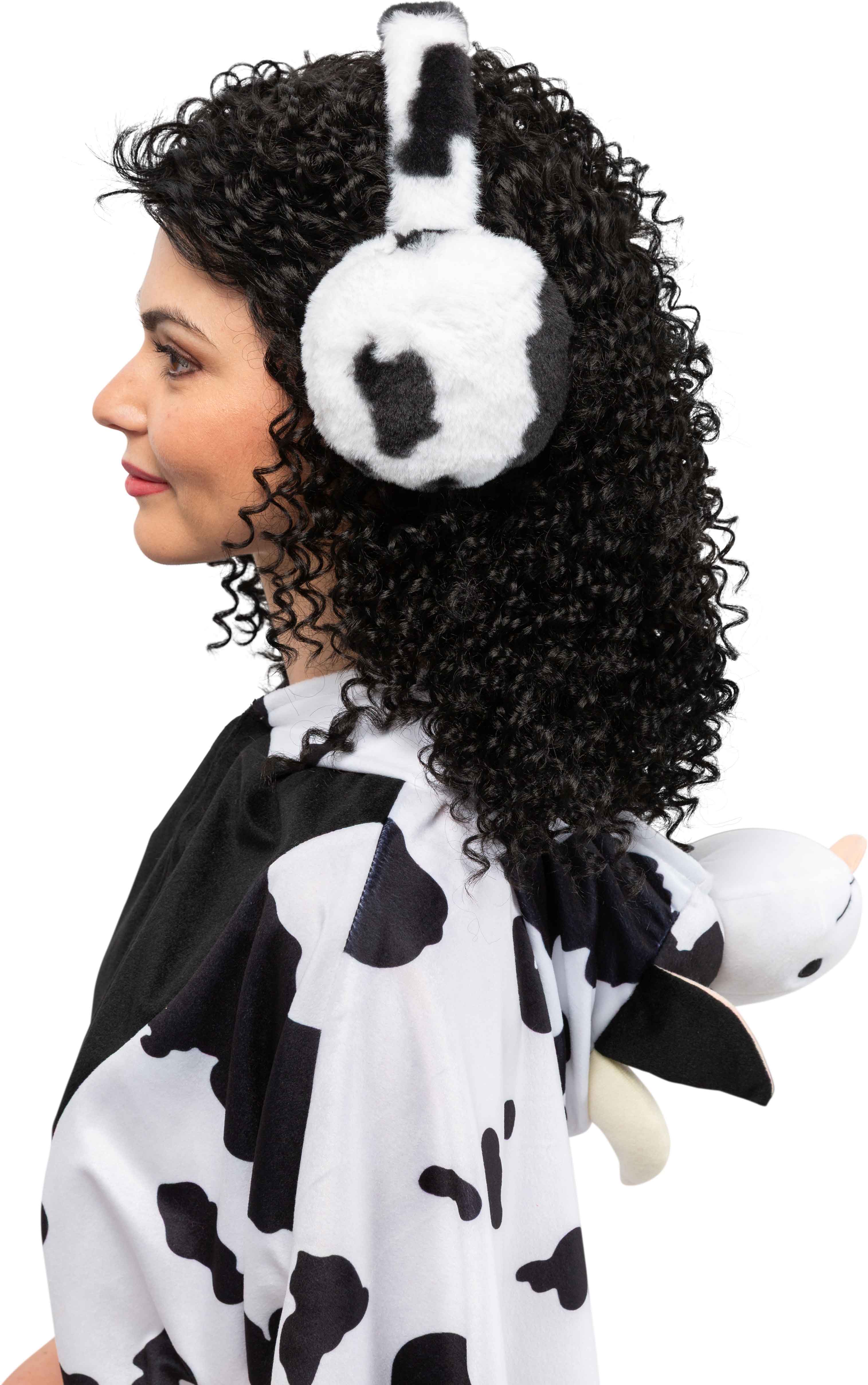 Cache-oreilles vache, blanc et noir