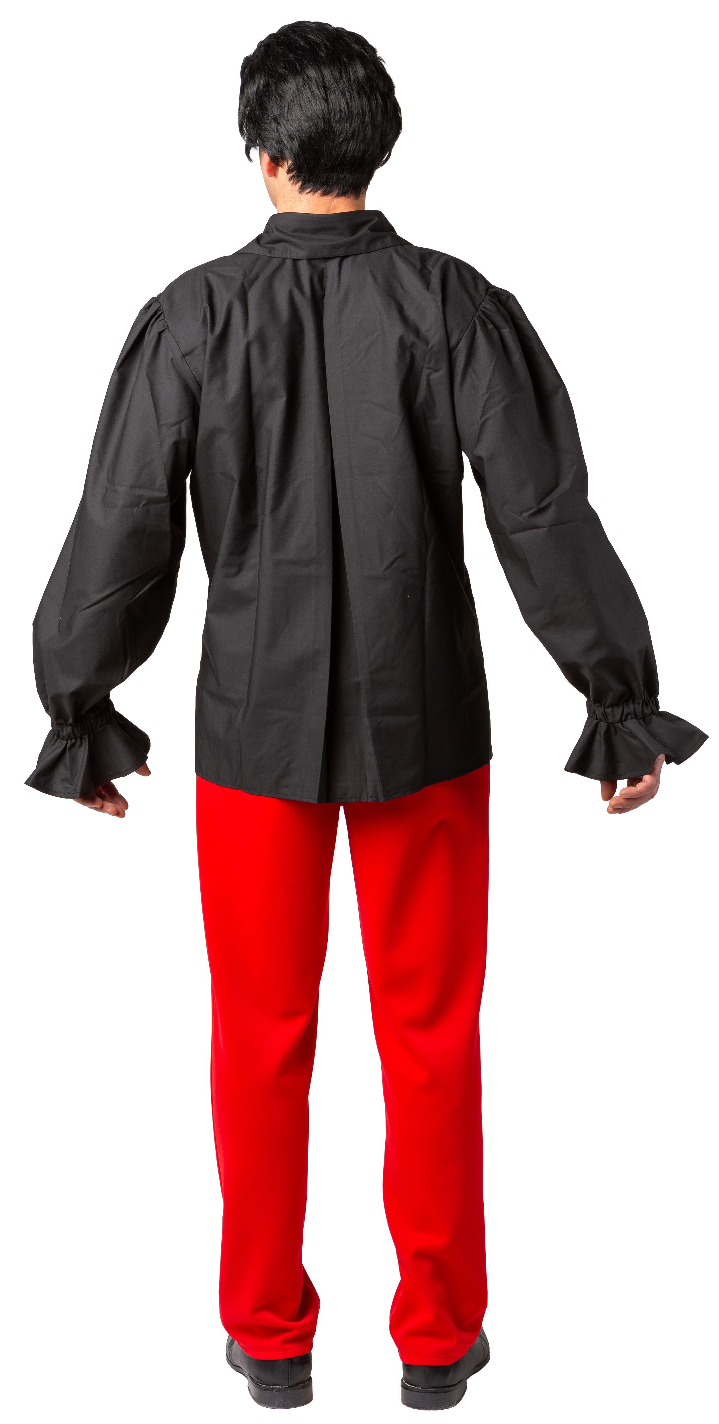 Chemise à volants courts, noire