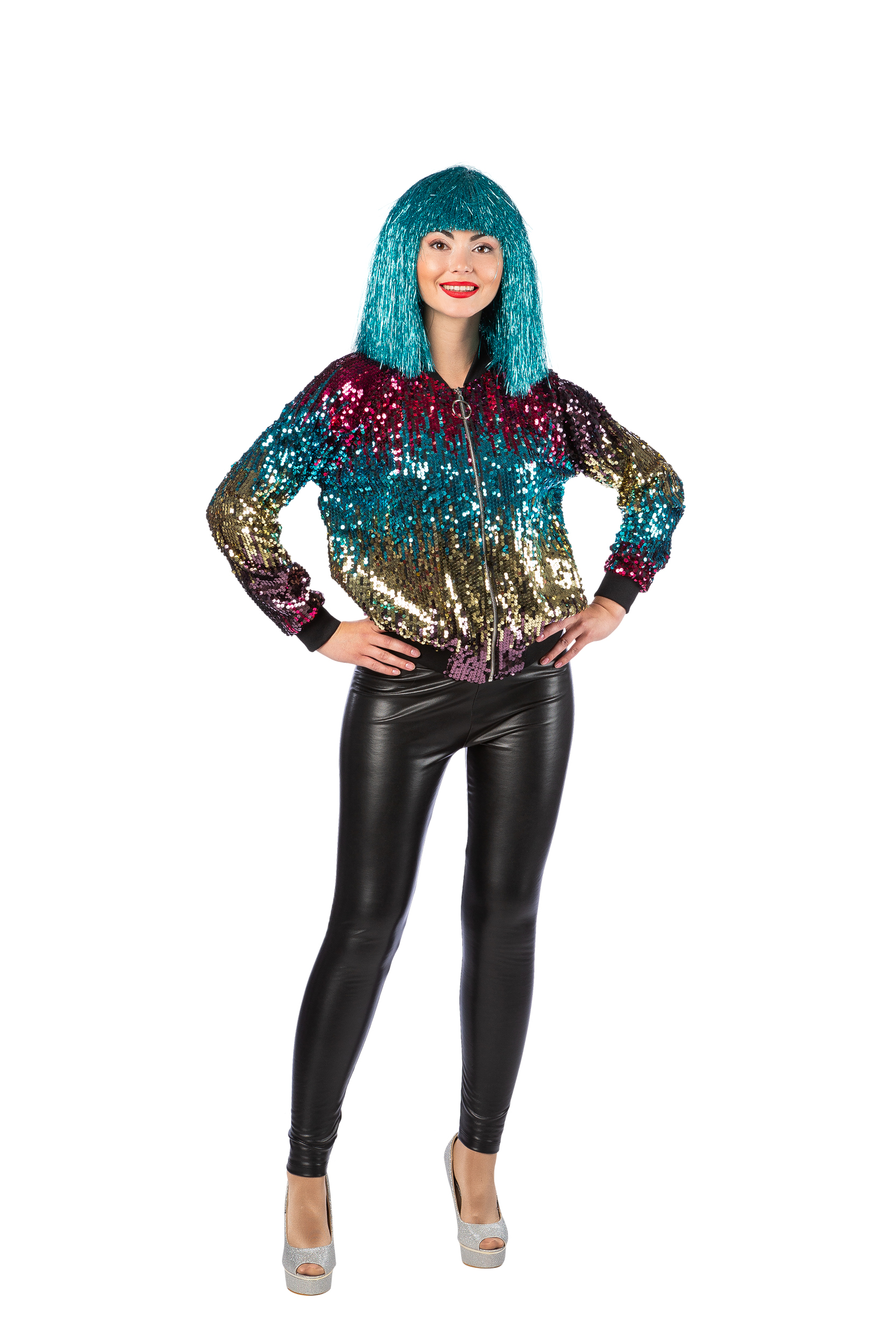 Sequin Jacket Disco Rainbow 34/36