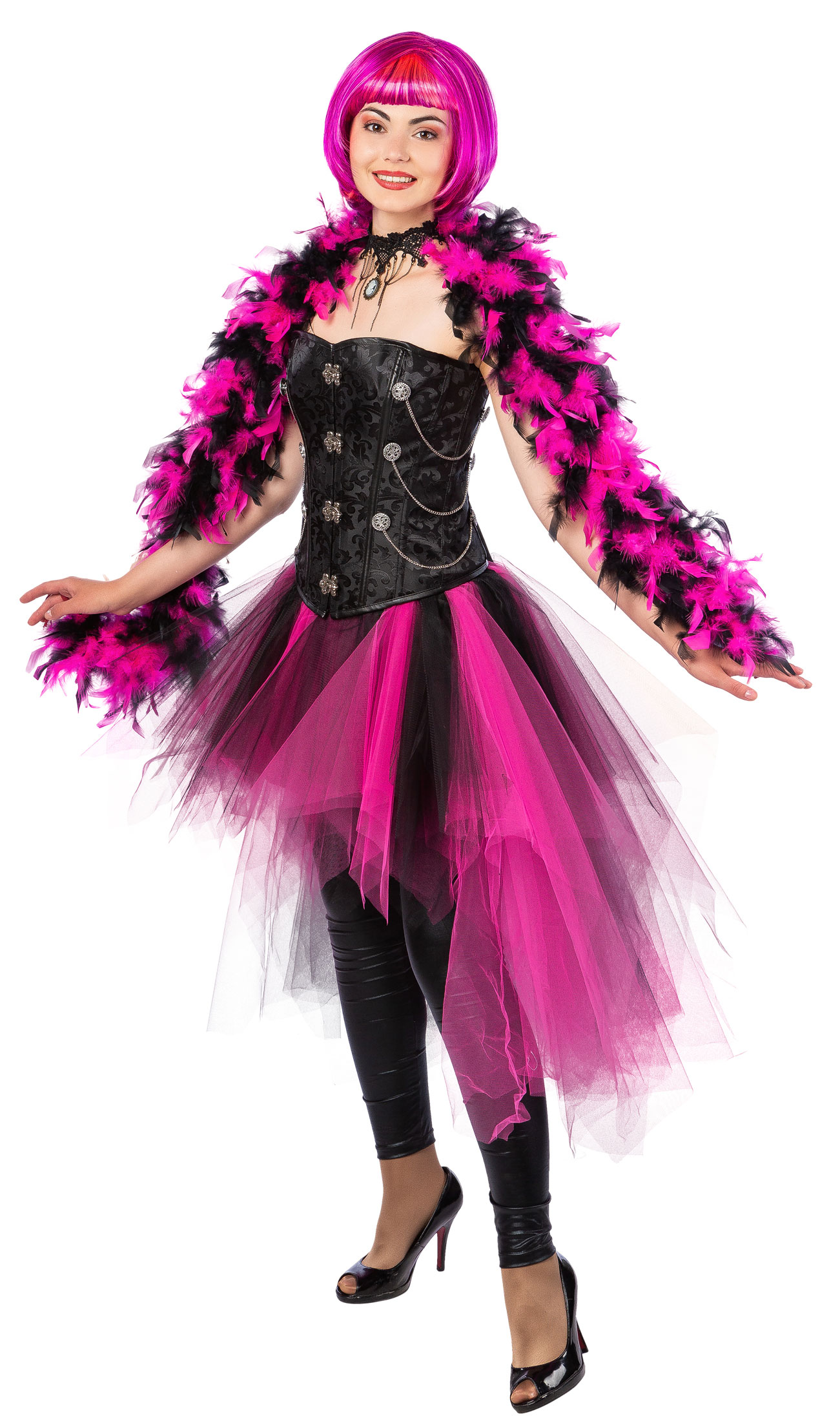 Tutu Vokuhila, fuchsia/schwarz 