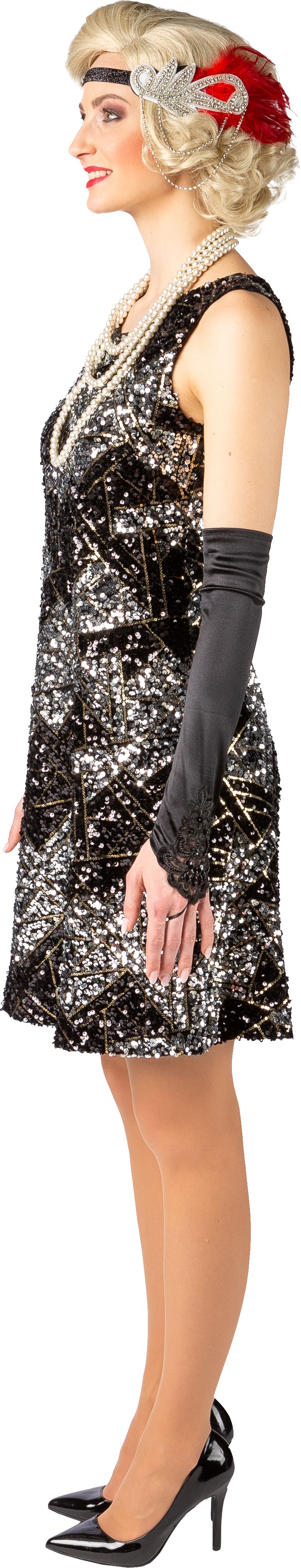 Sequin dress, black-silver 34/36