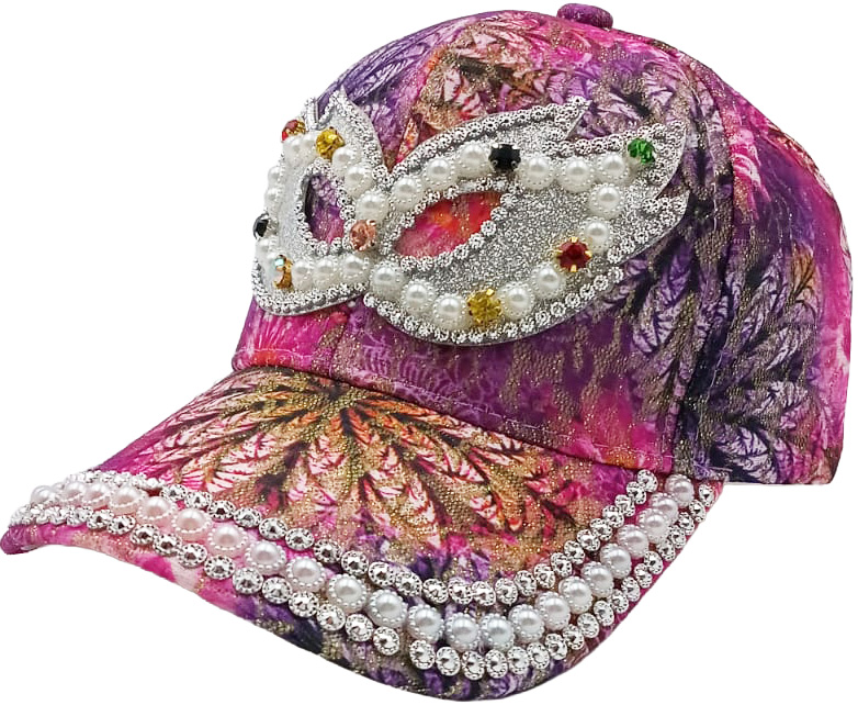 Rhinestone cap, pink, mask