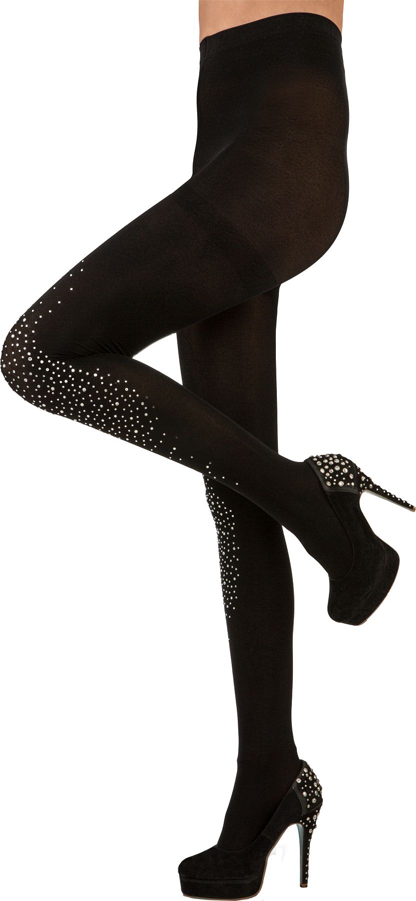 Tights with rhinestones