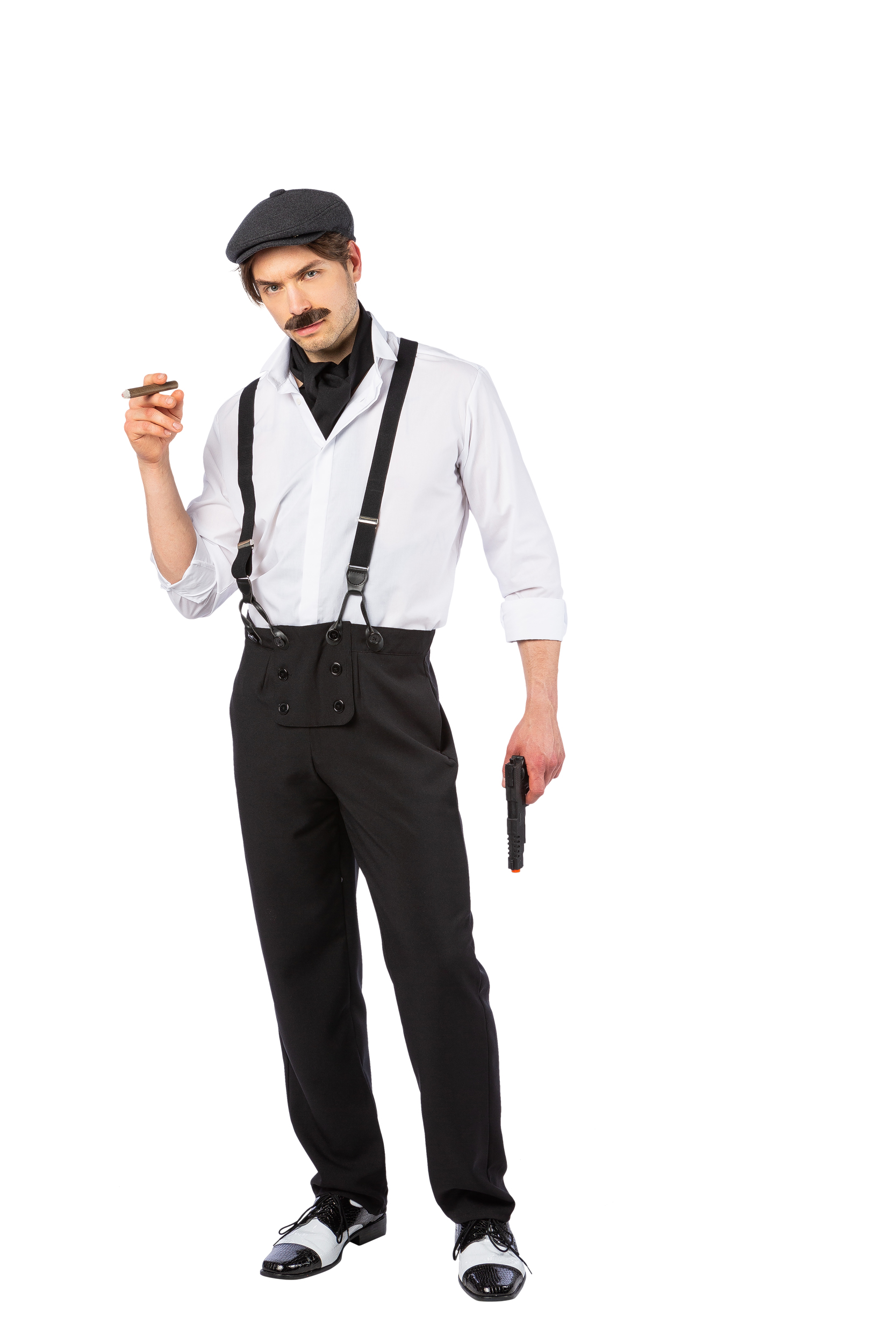 20's Trousers with suspenders, black 