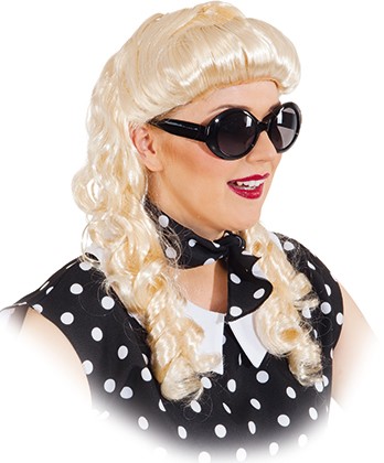 Rock and roll wig curled, blond - Sale