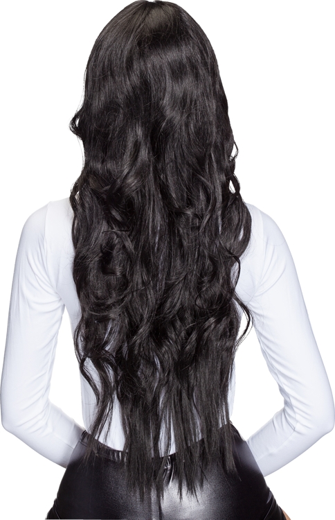Perruque extra longue, noire