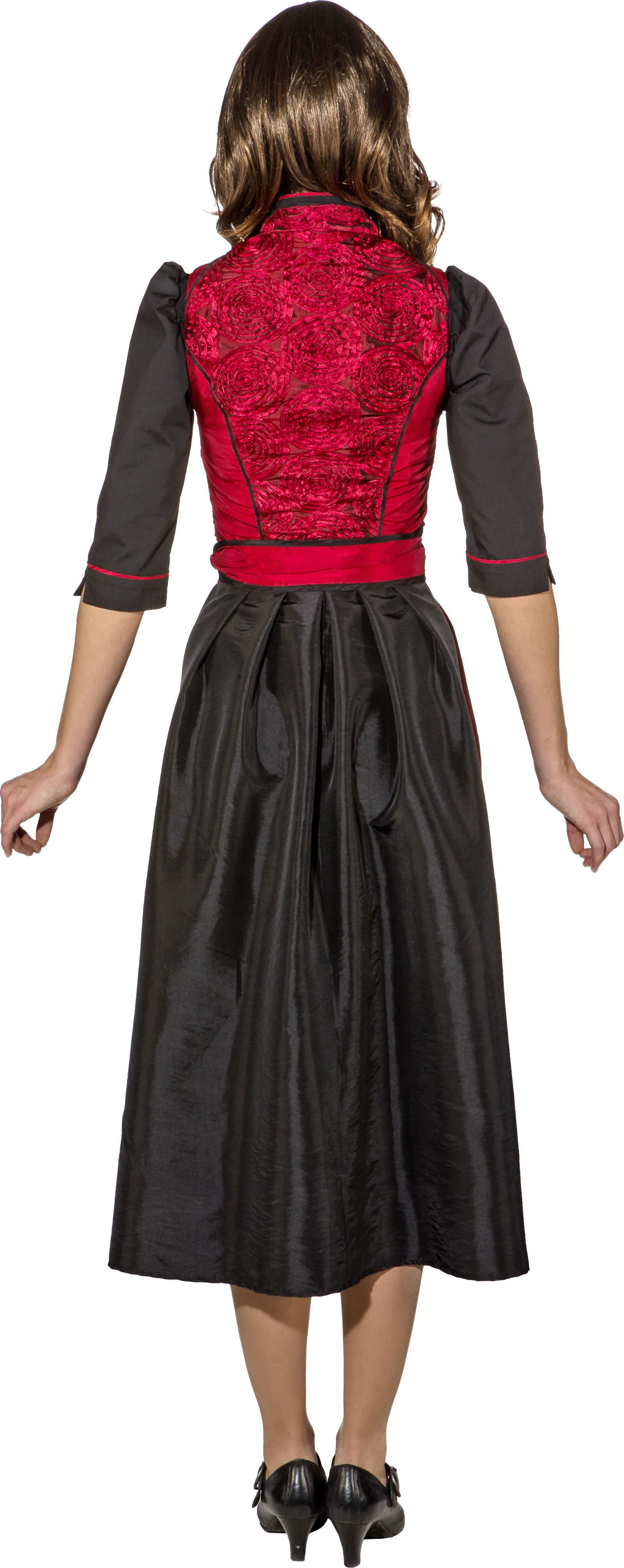 Bavarian dress ''Dirndl''long, red-black