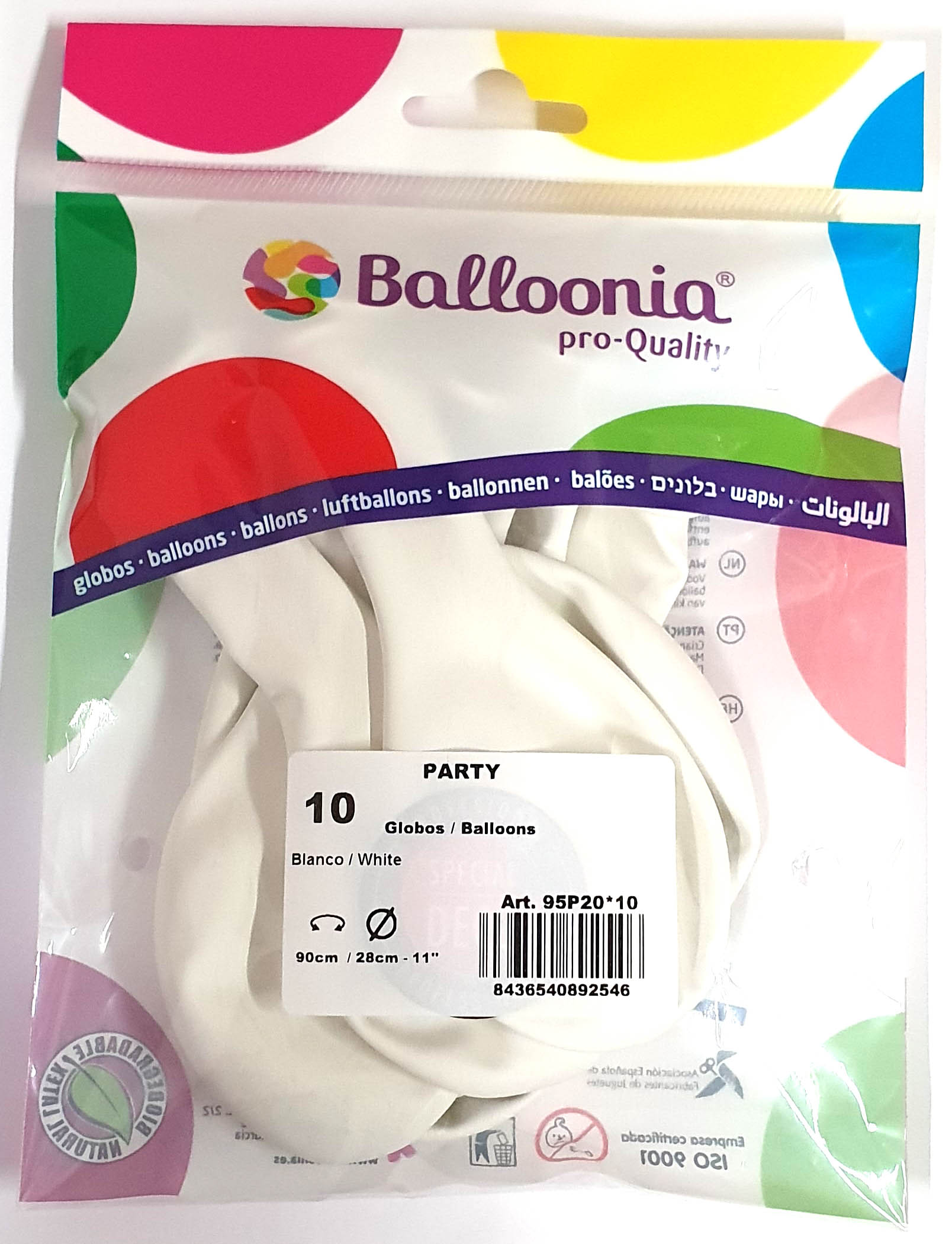 Latexballon Karneval 10 Stück, weiß