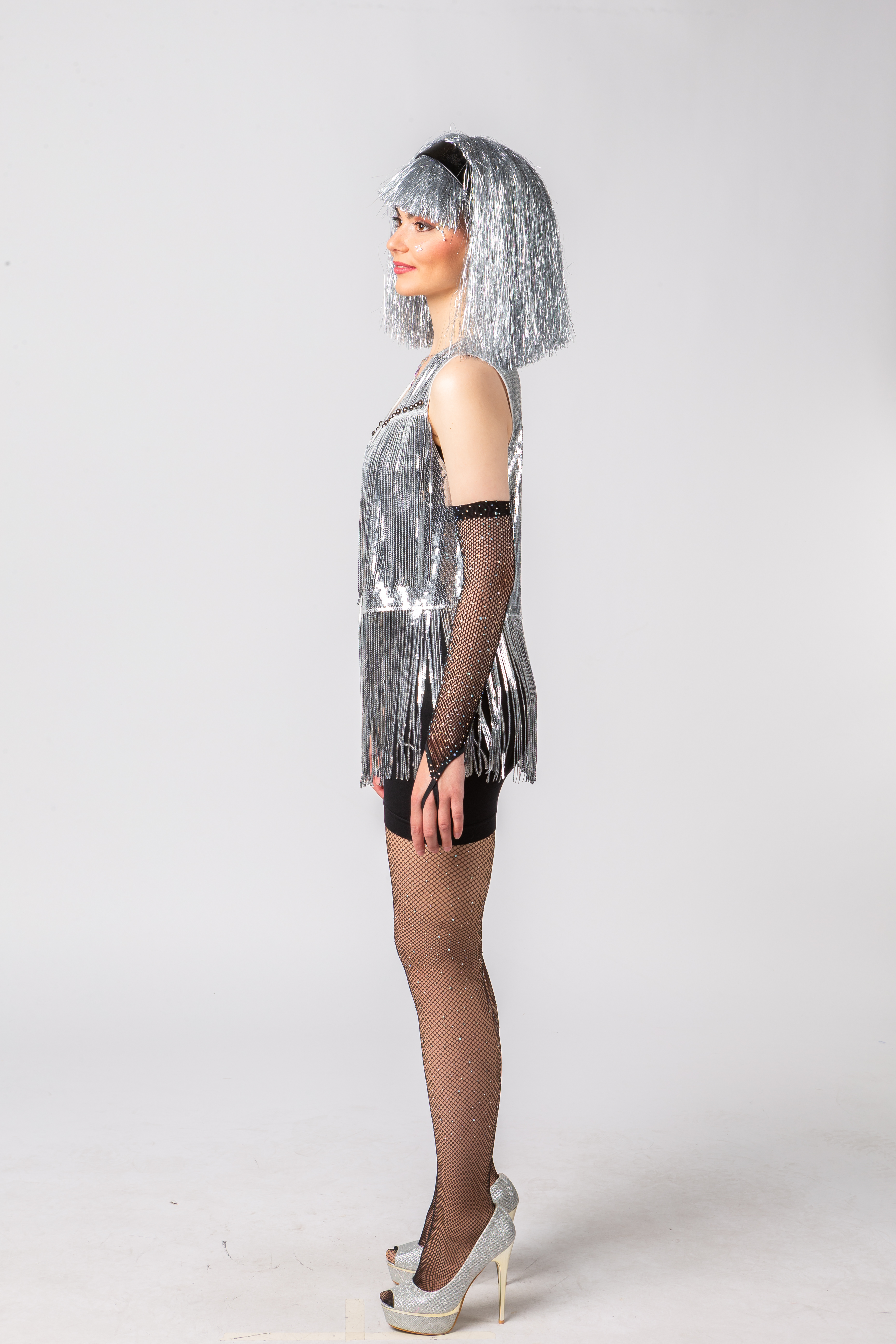 Paillettenweste, silber 