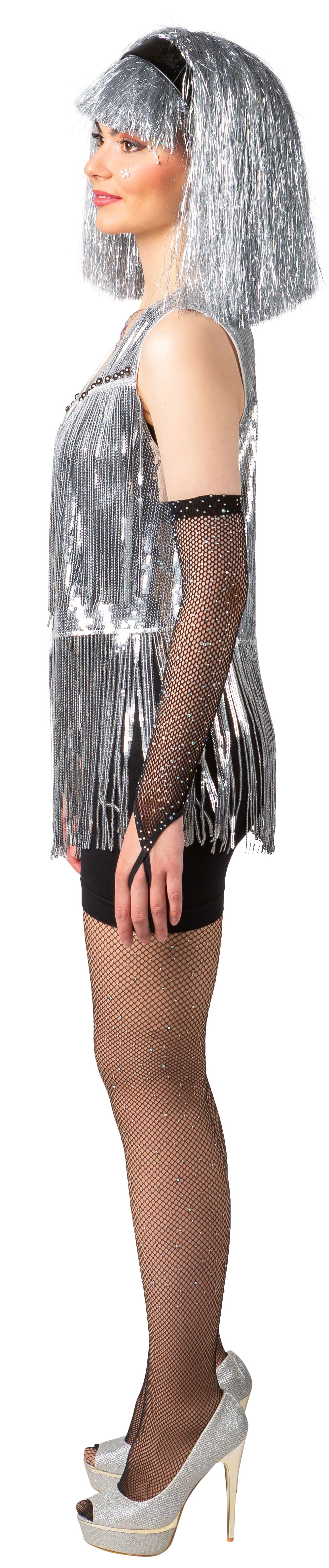 Paillettenweste, silber 