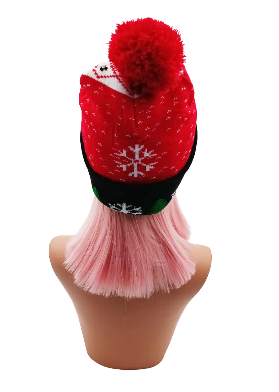 Bommelmütze rot Rentier