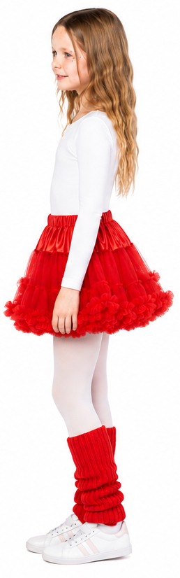 Kinderpetticoat mit Rüschchen, rot