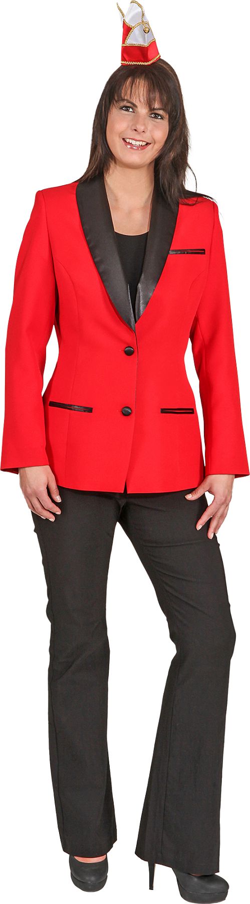 Elferratsjacke, rot mit Satin-Schalkragen und Futterstoff 