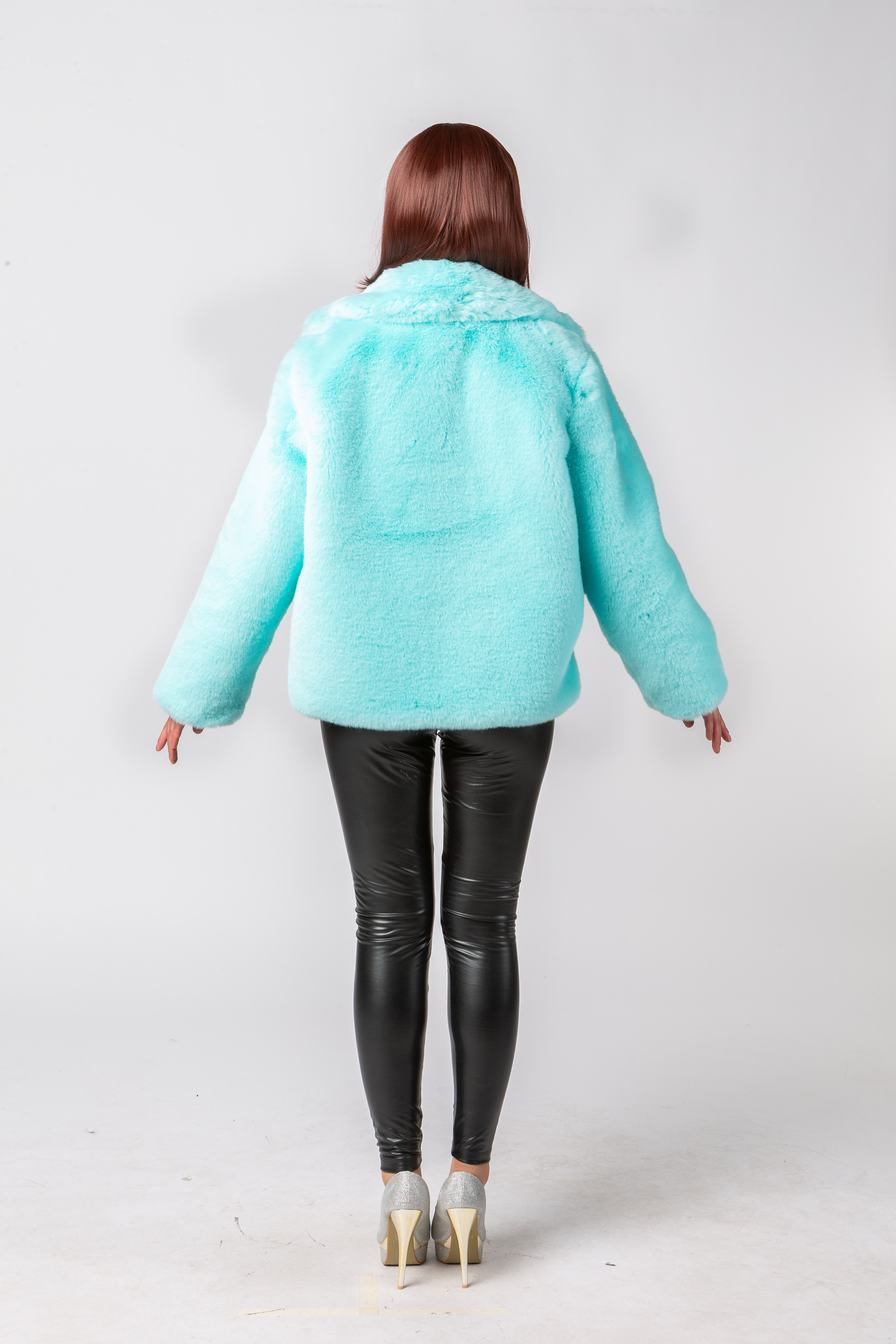 Plüschjacke, mintfarben