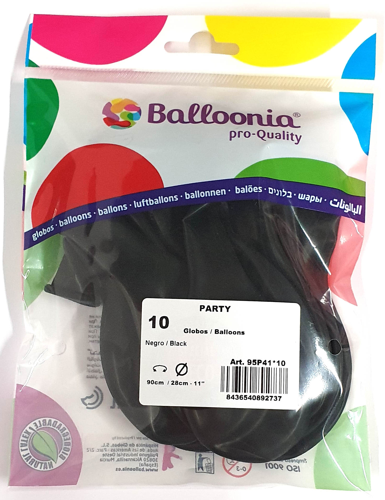 Latexballon Karneval 10 Stück, schwarz