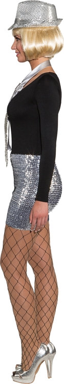 Sequined mini skirt/top, silver