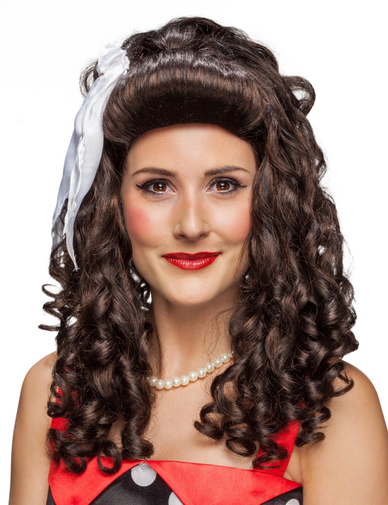 Longhair curl wig, dark brown