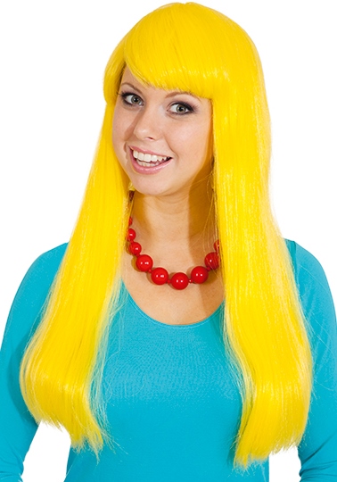 Longhair ponytail wig plain, yellow