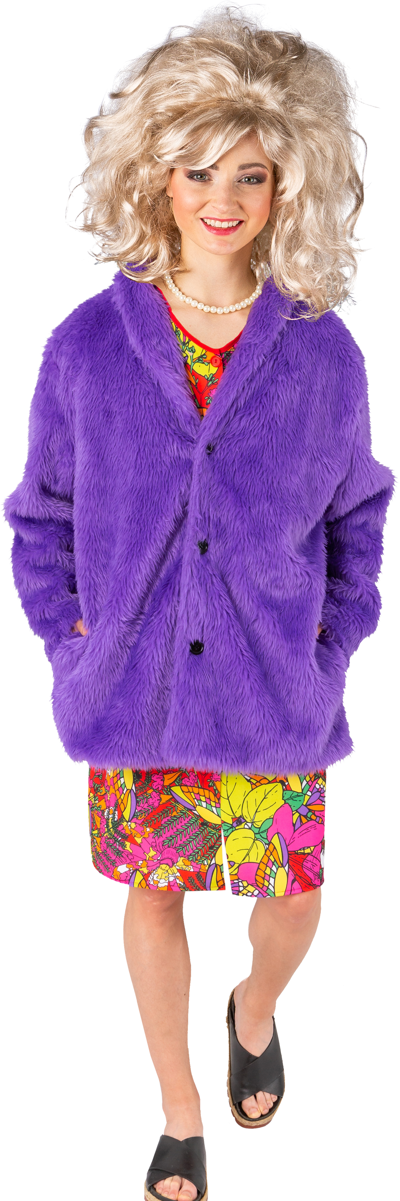 Plüsch-Jacke, lila, S/M