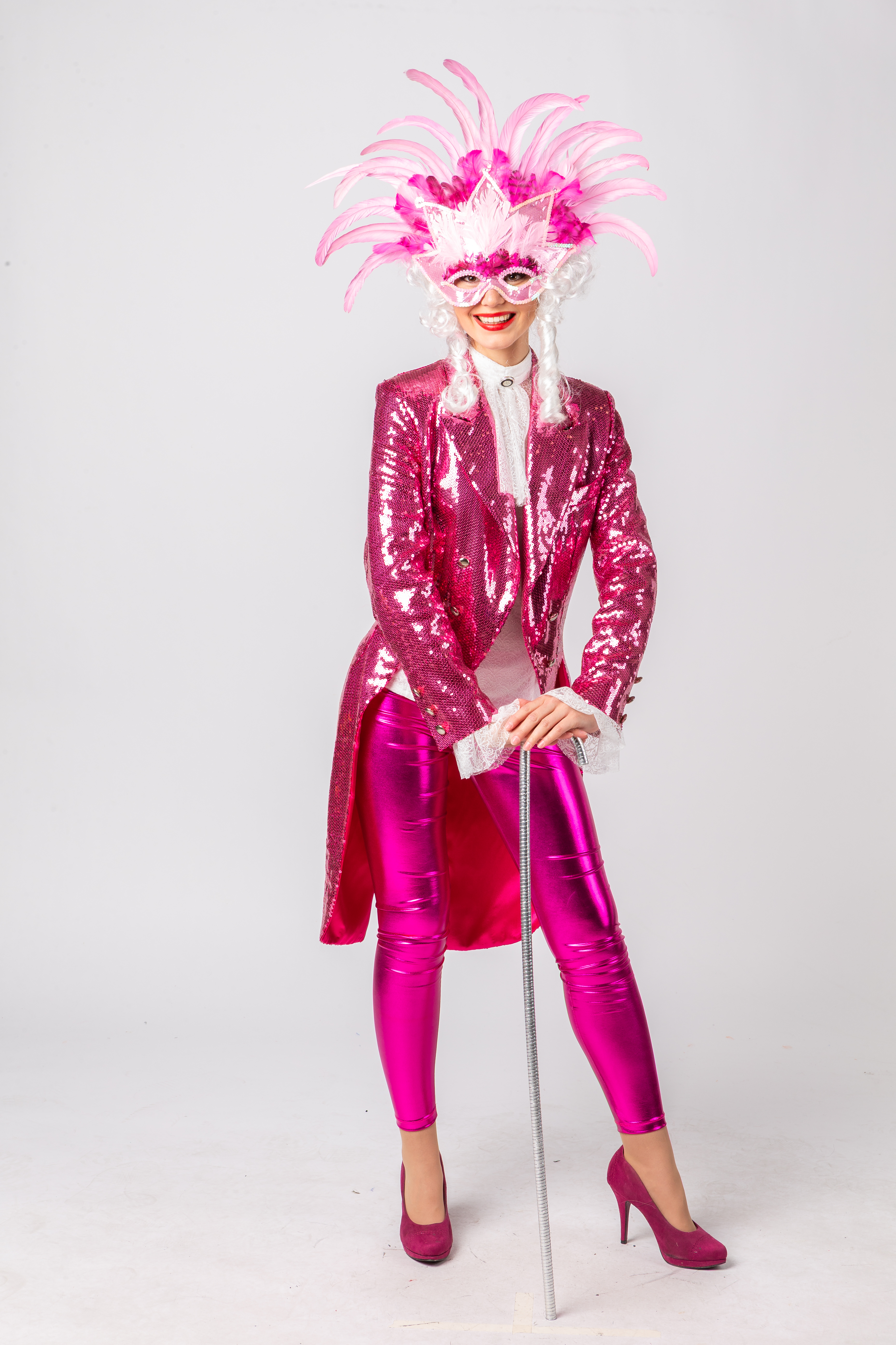 Ladies tailcoat sequin, pink
