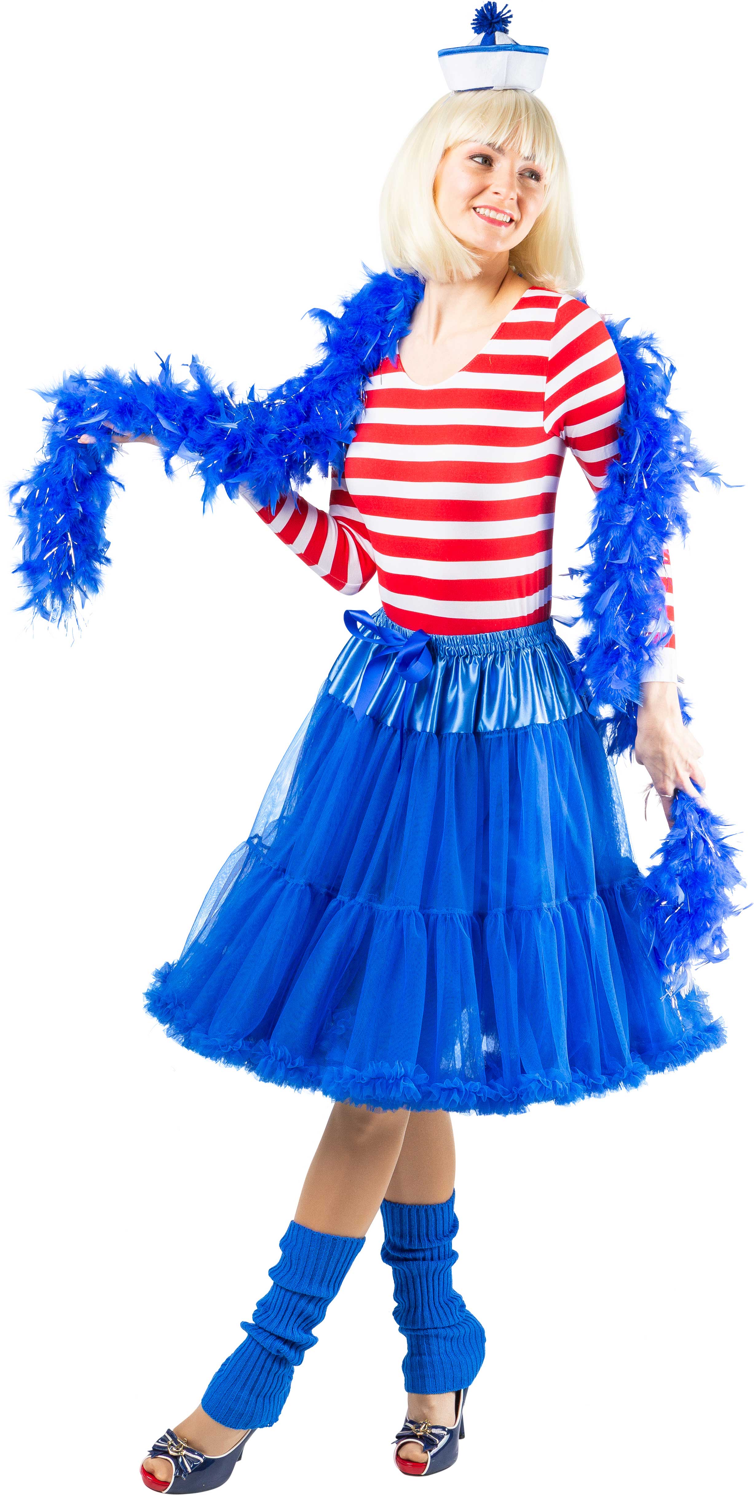 Long tutu with a frill, blue