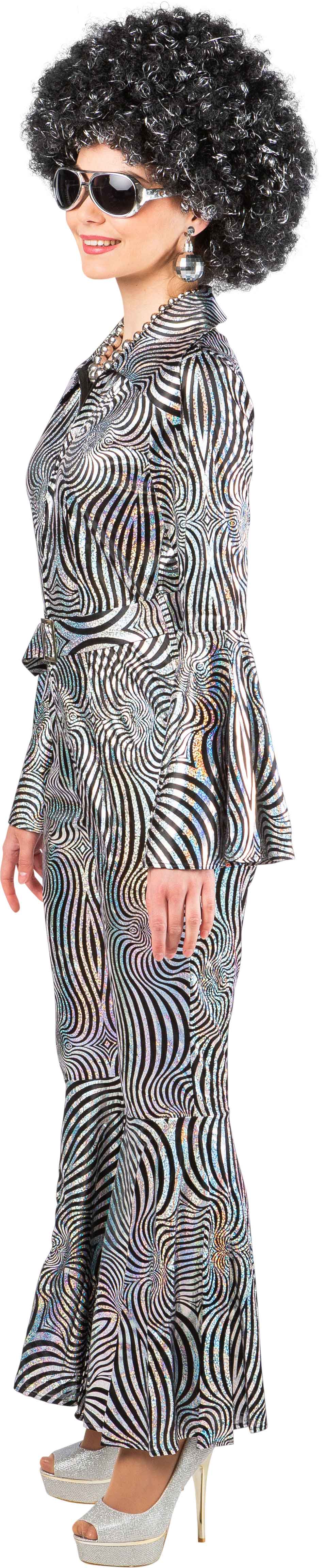 Jumpsuit schwarz-silber 