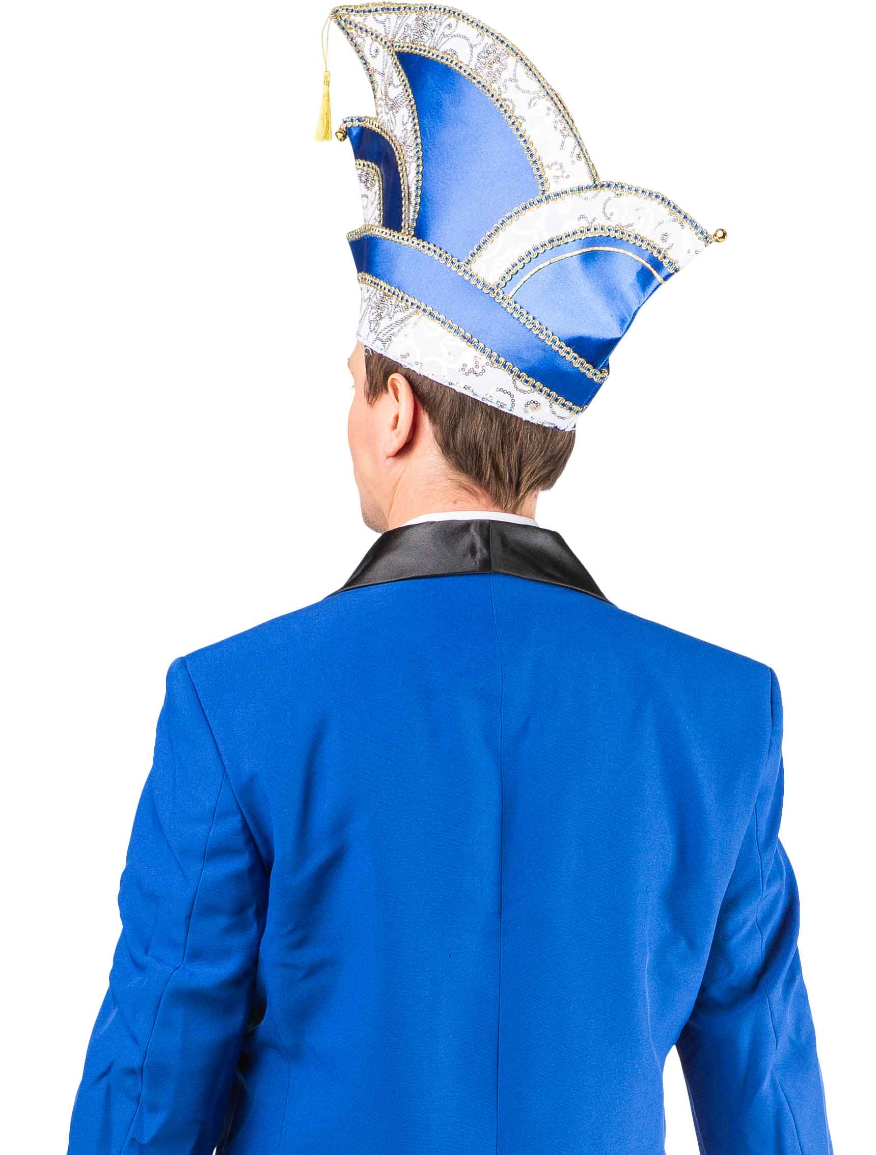 Casquette de comité à paillettes, bleu/blanc