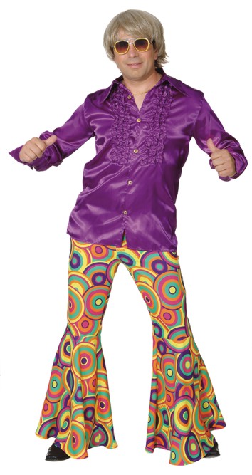 Herren-Schlaghose Crazy mit Hosentasche, pink-grün 