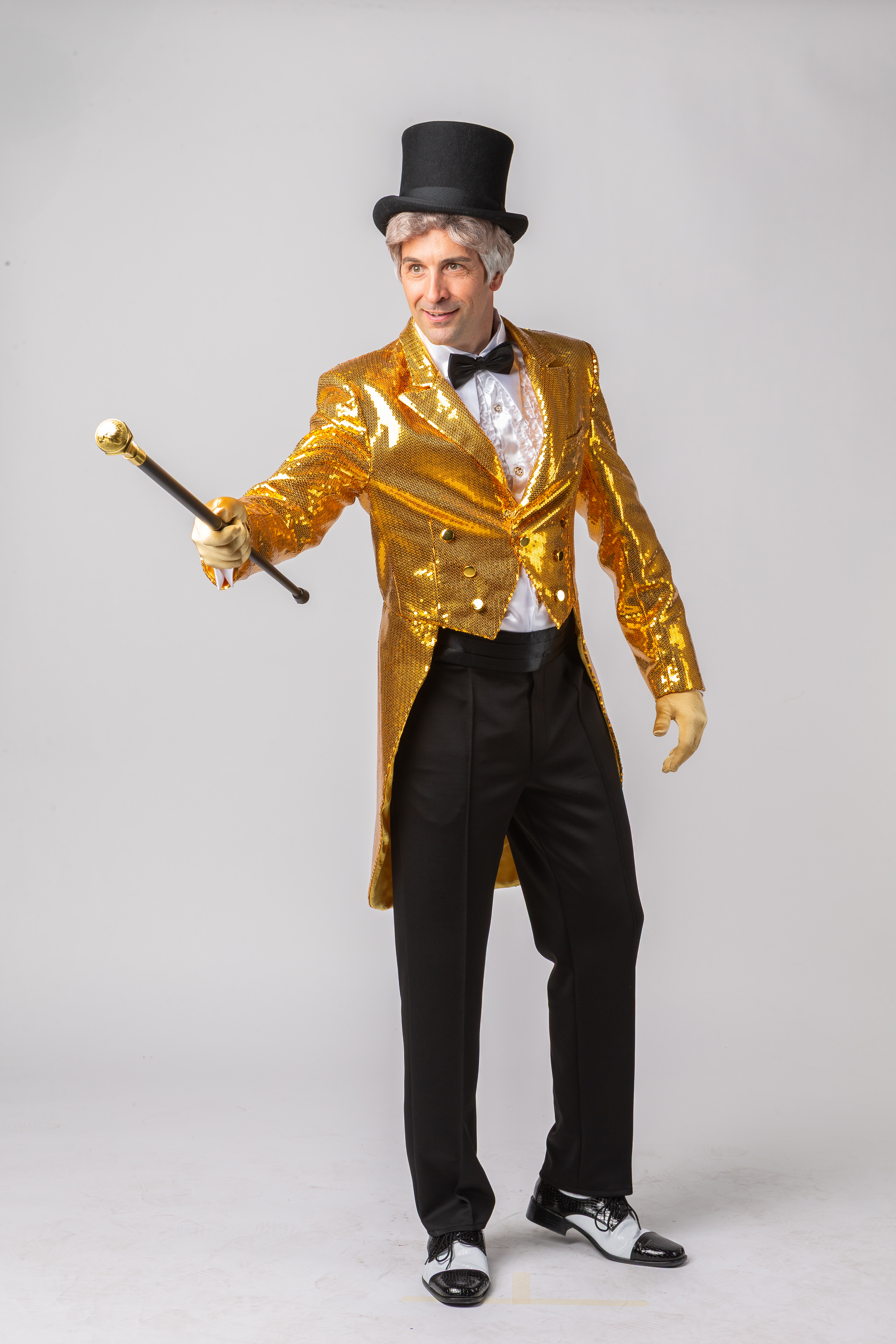Mens tailcoat sequin, gold