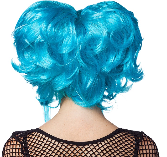 Fantasy wig, turquoise