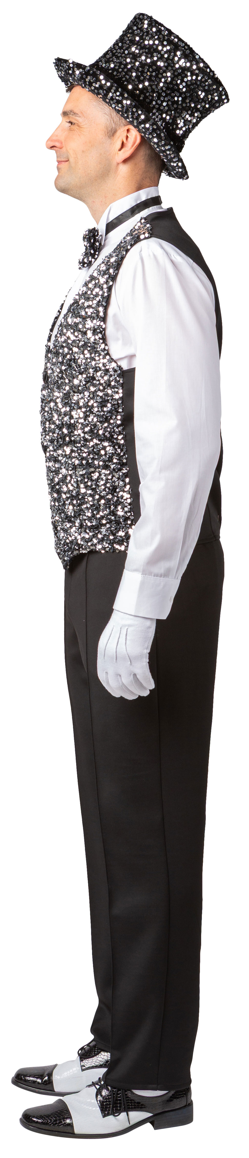 Weste Pailletten, silber 