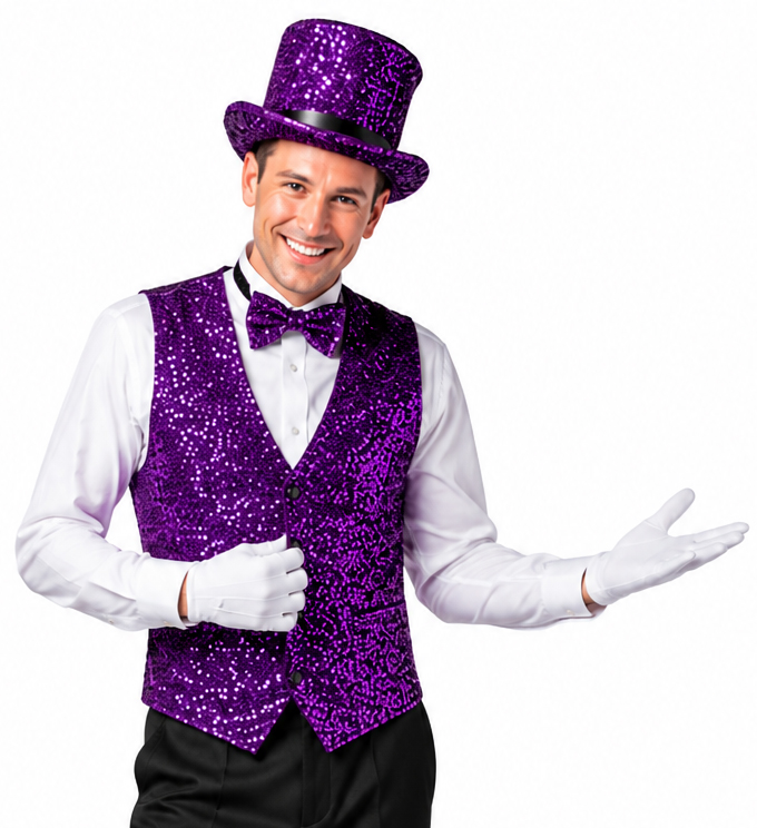 Gilet à paillettes, violet